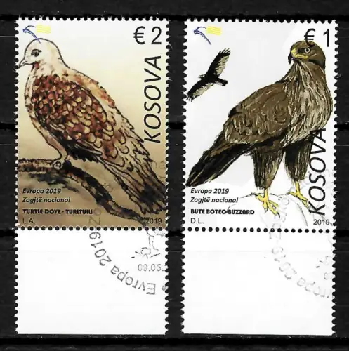 Kosovo 2019: EUROPA: Nationalvögel, gestempelt