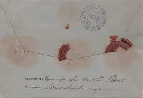 Brazil: 1921: Value letter to Rio de Janeiro