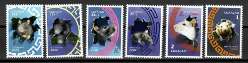 Curacao 2020: Chinesisches Neujahr, das Jahr der Ratte, postfrisch, mnh