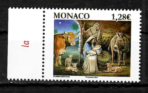 Monaco 2021: Weihnachten, postfrisch