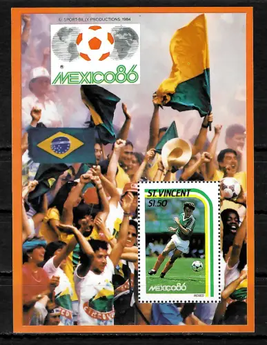 St. Vincent: Fußball WM Mexico 86, postfrisch