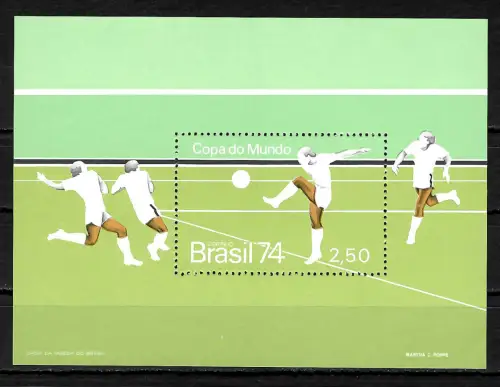 Brasilien: Fußball WM 1974, postfrisch