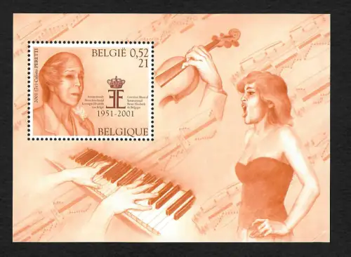 Belgien 2001: Königin Elisabeth, Musik Wettbewerb, postfrisch