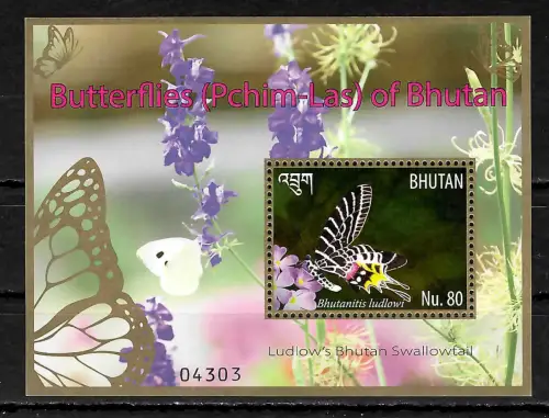 Bhutan: Butterlies (Pchim-Las) of Bhutan, Schmetterlinge, postfrisch