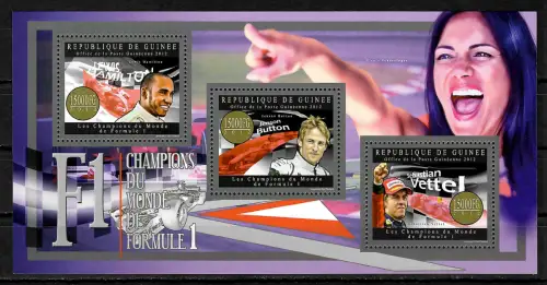 Guinea 2014: Champions du Mond de Formule 1, Vettel, Button, Hamilton, postfrisch