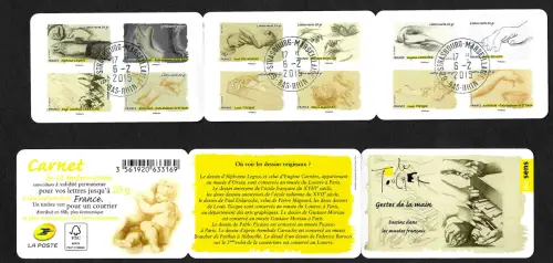 Frankreich 2015: Gesten der Hand, gestes de la main, Markenheft gestempelt