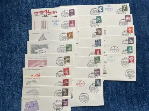 Bund 1975-1982: Industrie und Technik, 23x FDC, 