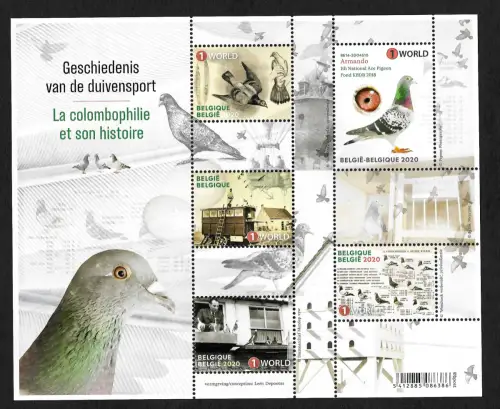 Belgien 2020: Brieftaube Armando - La colombophilie et son histoire, postfrisch
