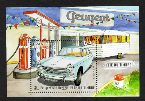 Frankreich 2020: Peugeot 404 Berline,  Tag der Briefmarke, postfrisch