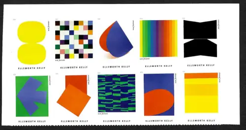 USA forever 2020: Ellsworth Kelly, kompletter 10er Bogen, postfrisch