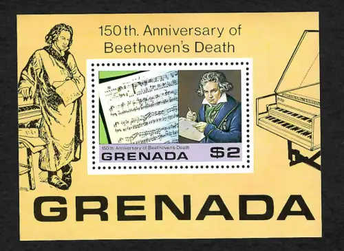 Grenada 2020: Ludwig van Beethoven, 150th Anniversary of Death, postfrisch