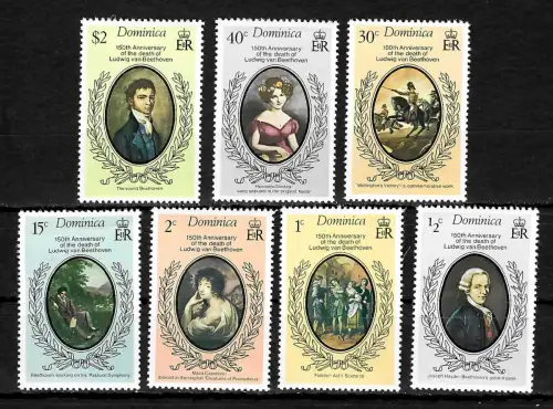 Dominika 2020: Ludwig van Beethoven, 150th Anniversary of the death, postfrisch