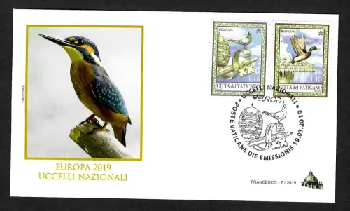 Vatikan 2019: EUROPA - Vögel, FDC