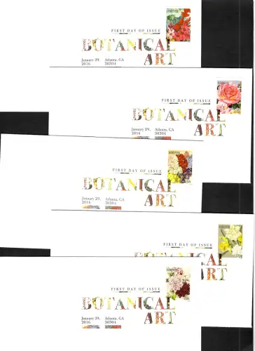 USA forever 2016: Botanical Art, Botanische Kunst, 10x FDC, color cancel
