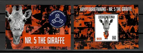 Liechtenstein 2023: Kry pto Briefmarke Nr. 5. THE GIRAFFE, postfrisch