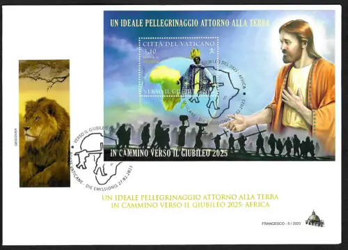 Vatikan 2023: Pilgerreise um die Erde - Afrika 2025, Löwe, FDC