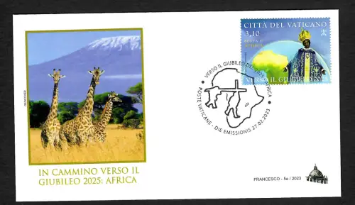 Vatikan 2023: Pilgerreise um die Erde - Afrika 2025, Giraffe, FDC