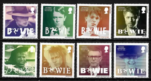 Isle of Man 2022: David Bowie - Actor, 8x Briefmarken, postfrisch