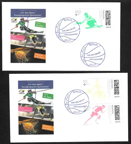 Bund 2023: Für den Sport - Paralympische Sportarten, 2x FDC