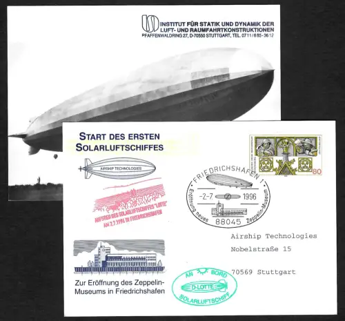 Bund 1996: Start des ersten Solarluftschiffs, Zeppelin, Friedrichshafen