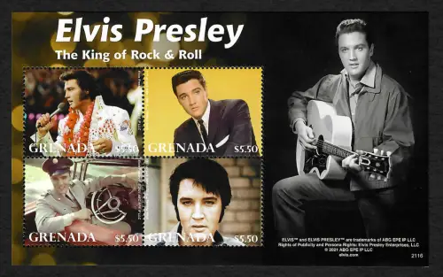 Grenada 2021: Elvis Presley, The King of Rock & Roll, postfrisch