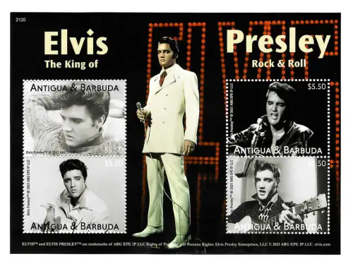 Antigua&Barbuda 2021: Elvis Presley, The King of Rock & Roll, postfrisch