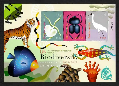 UNO New York, Genf, Wien 2021: UN Biodiversity, Kunming China, postfrisch
