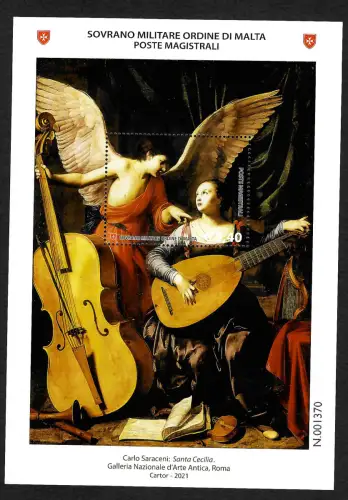 Malta SMOM 2021: Musik in der Kunst, Block 5, postfrisch