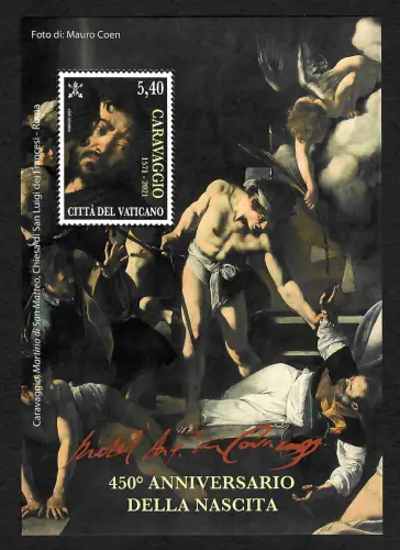 Vatikan 2021: Caravaggio, Block postfrisch