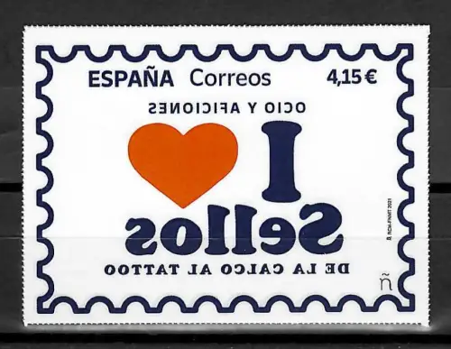 Spanien 2021: Ich mag Briefmarken, I love sellos, postfrisch