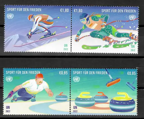 UNO Wien 2022: Sport für den Frieden, Winterspiele Peking, postfrisch