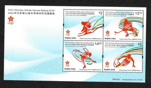 Hong Kong 2022: Olympic Winter Games Beijing, Block, postfrisch