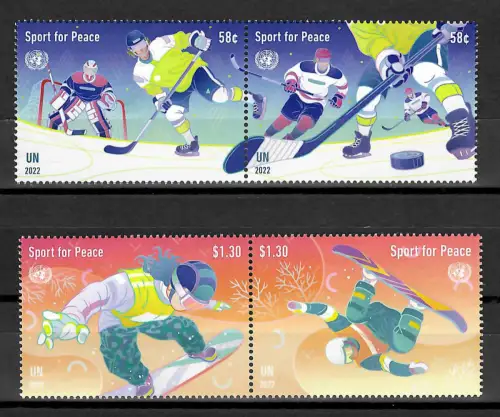 UNO New York 2022: Sport for Peace, Winterspiele Peking , postfrisch