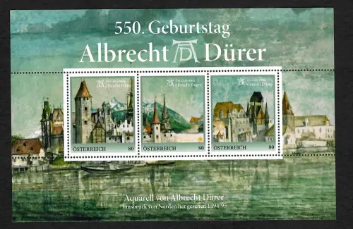 Österreich 2021: Albrecht Dürer, 550. Geburtstag, postfrisch