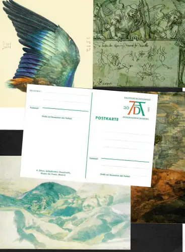 Bund 1971: 5x Ganzsache Alberecht Dürer