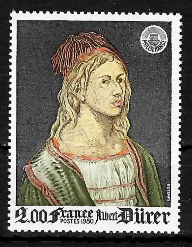 Frankreich 1980: Albrecht Dürer - Schreibfehler: Albert !!!, postfrisch