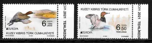 Zypern - türkisch 2021: EUROPA Gefährdete Tierwelt, postfrisch