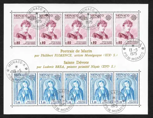 Monaco 1975: Portrait de Marin, gestempelt