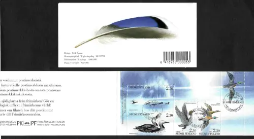Finnland 1994: Wasservögel, Markenheftchen, gestempelt