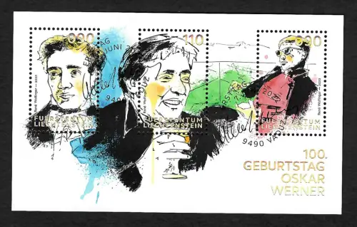 Liechtenstein 2022: 100. Geburtstag Oskar Werner, gestempelt
