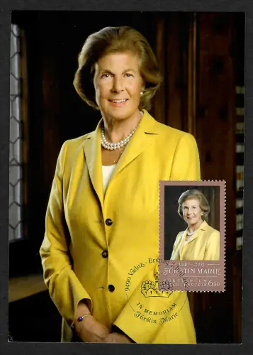 Liechtenstein 2021: Fürstin Marie von und zu Liechtenstein, Maximumkarte
