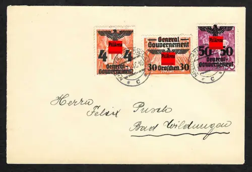 Generalgouvernement GG: MiNr. 18 III, auf Brief