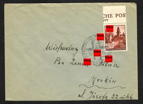 Generalgouvernement GG: portogerechter Brief mit Sonderstempel 1941