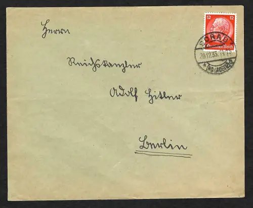 DR: Brief 1933 von Sorau - Nd. Lausitz