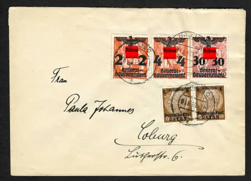 Generalgouvernement GG: Portogerechter Brief 6.1940 Grojec nach Coburg
