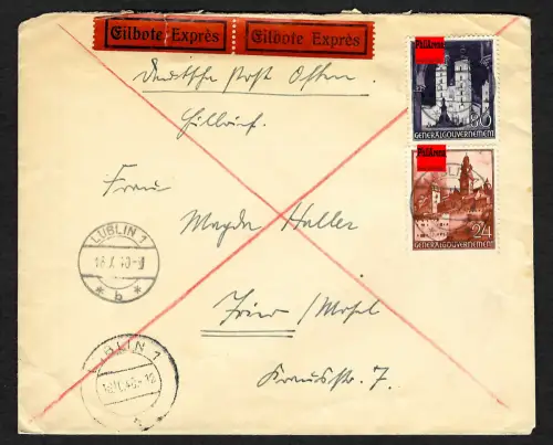 Generalgouvernement GG: EilboteLublin -portogerecht