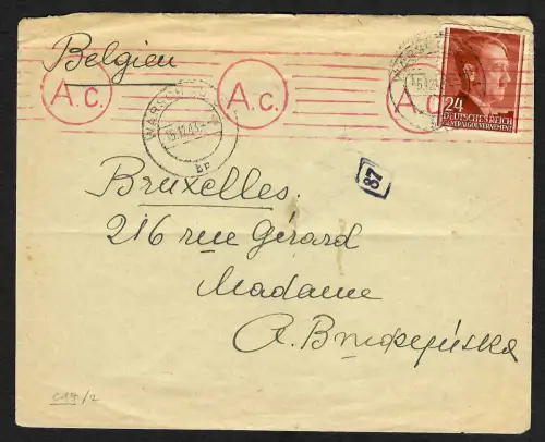 GG Auslandspost: Brief zum Inlandstarif nach Belgien von Warschau