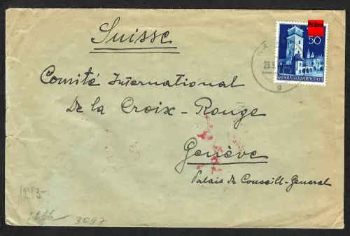GG Auslandspost: Brief von Krakau an das Rote Kreuz in Genf, 