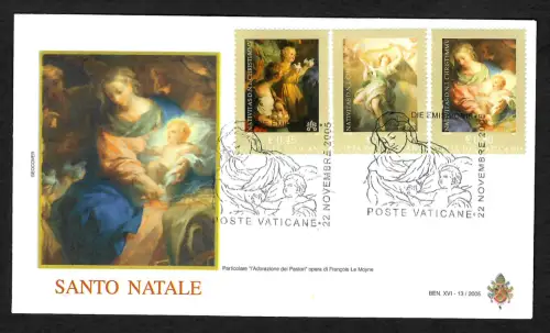 Vatikan 2005: Santo Natale, Frohe Weihnachten, FDC