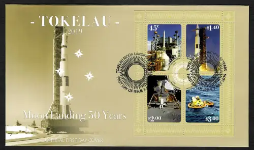 Tokelau 2019: Moon landing 50 years, FDC